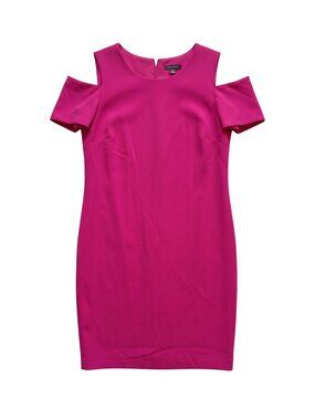 NWT | Tommy Hilfiger Hot Pink Cold Shoulder Dress | Gold Zipper | Size 16W
